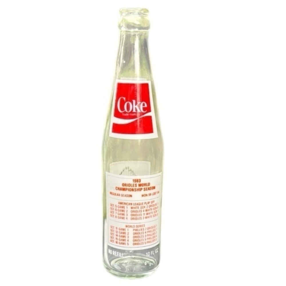 GENUINE 1983 MLB Baltimore Orioles World Series Champions Coca Cola Bottle 10oz